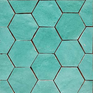 Hexagon zellige turquoise